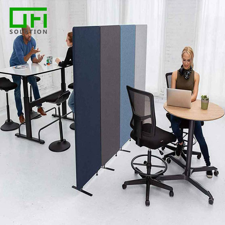 Polyester Fiber PET Felt Acoustic Panels Sound Proof Room Acoustic Movable Partition Free Standing Dividing Office Panels