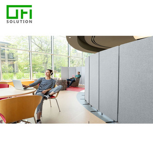 Easy Install Polyester Fiber PET Acoustic Partition Cubicle Folding Movable Acoustic Room Divider Screen Soundproof