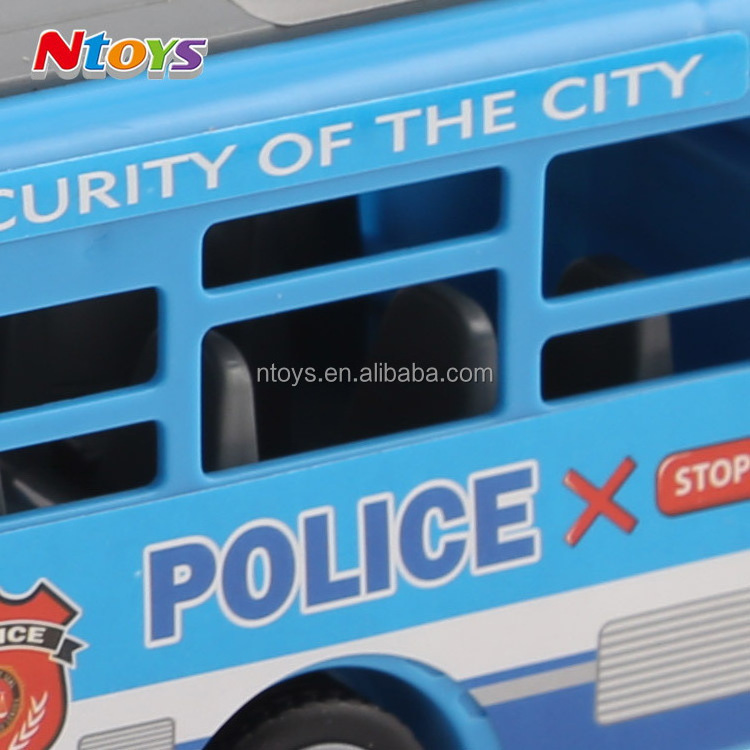 Police Toy Buses for Kids Plastic Bus Open Door Car Toy