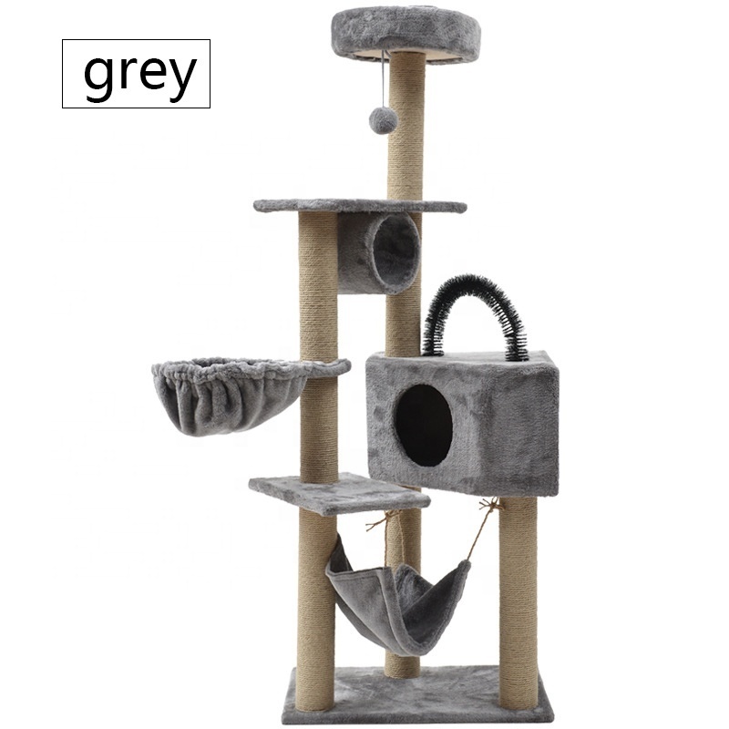 Large Cute Luxury Wood Cat Tower Cat Trees With High Quality Hammock