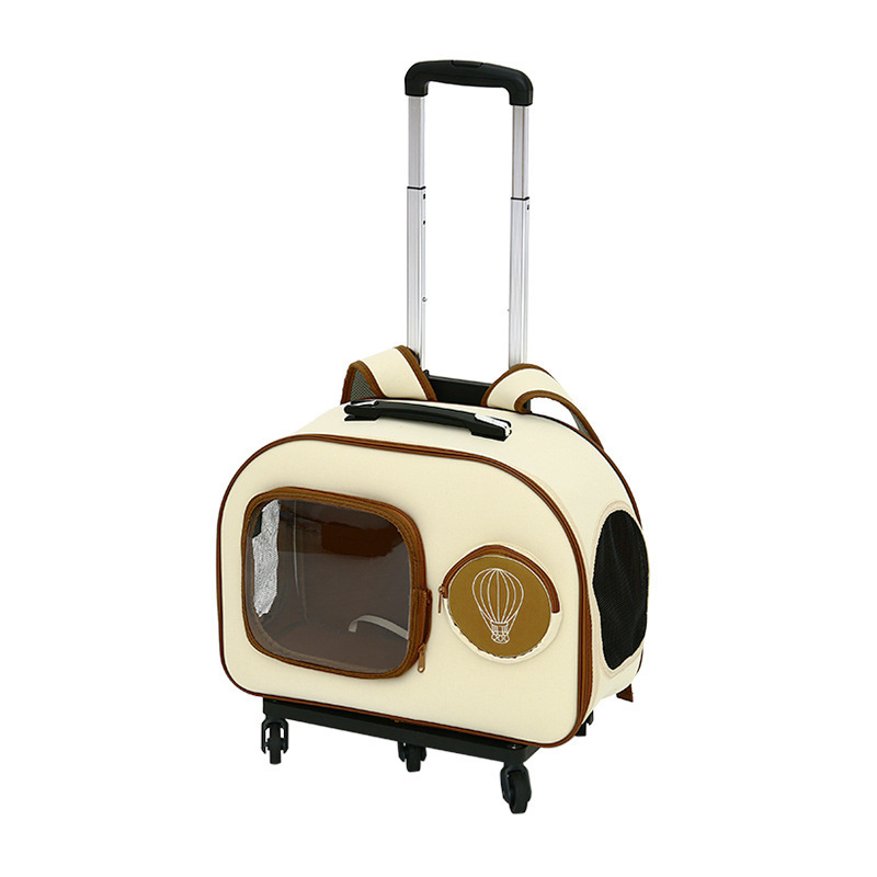 Cat Carrier Outdoor Portable Pet Stroller Cat Backpack Dog Stroller Cat Suitcase Travel Trolley