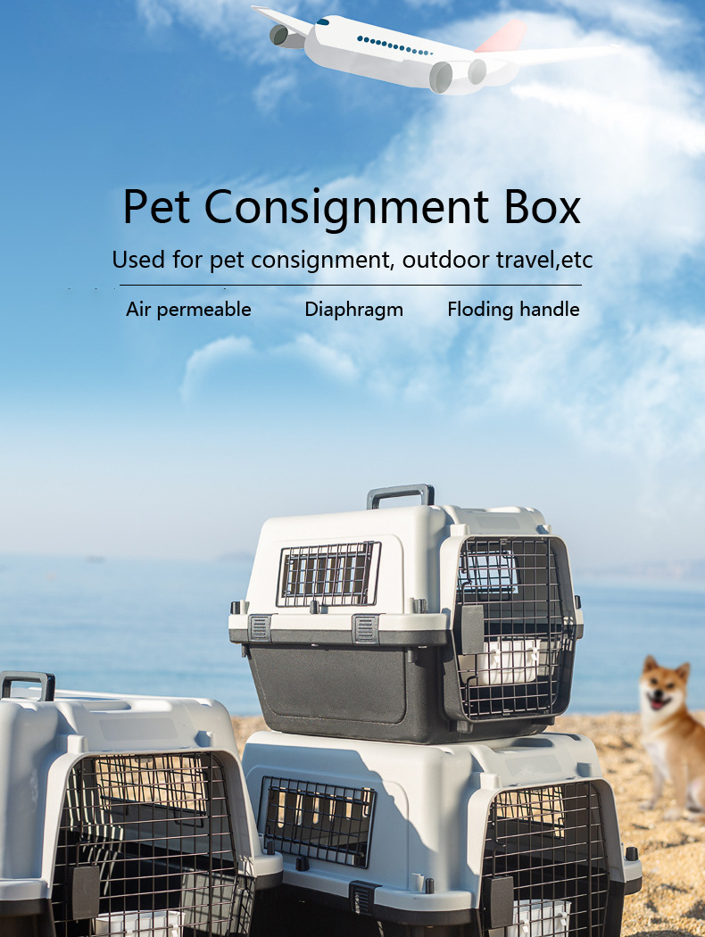 48 inch Plastic Large Pet Carrier Box Basket Cage Outdoor Transport Pet Air Crate For Cat Dog Travel