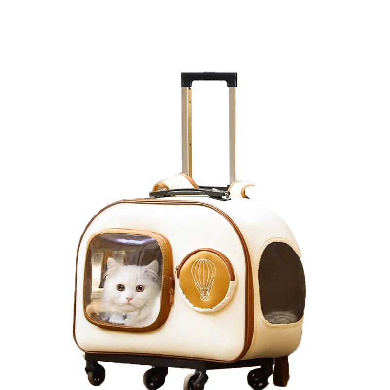 Cat Carrier Outdoor Portable Pet Stroller Cat Backpack Dog Stroller Cat Suitcase Travel Trolley