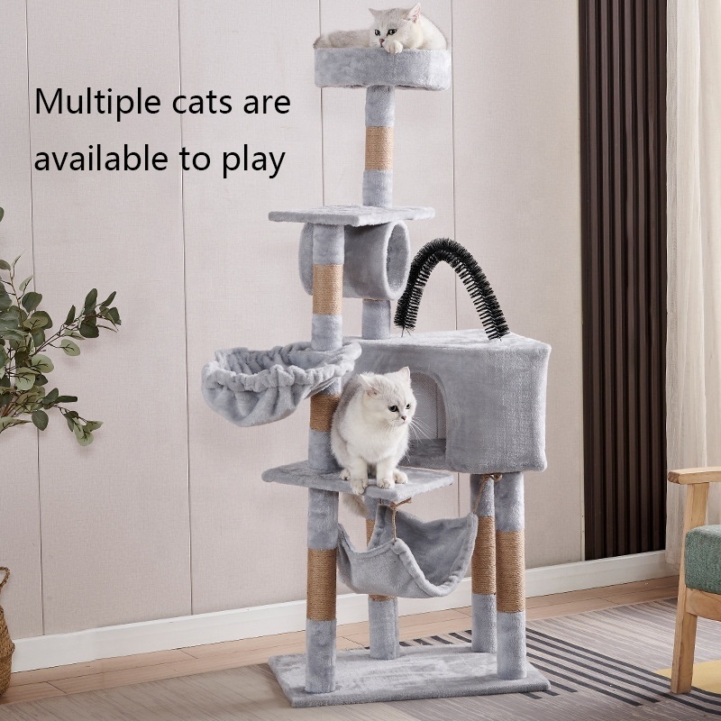 Large Cute Luxury Wood Cat Tower Cat Trees With High Quality Hammock