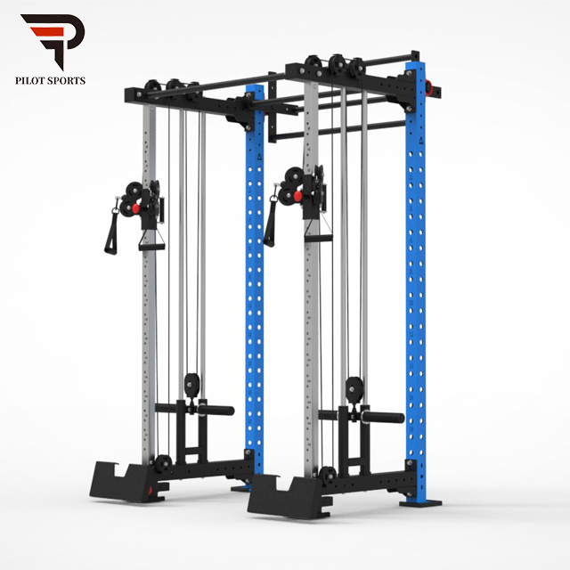 Pilot Sports Power rack squat rack gym equipment half rack with lat pull down