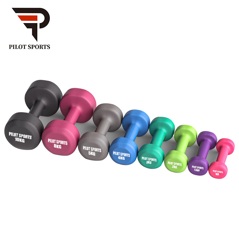 Pilot Sports Weights Colored Gym Equipment Fitness Small Adjustable Neoprene Coated dumbbell Vinyl Coated Dumbbell