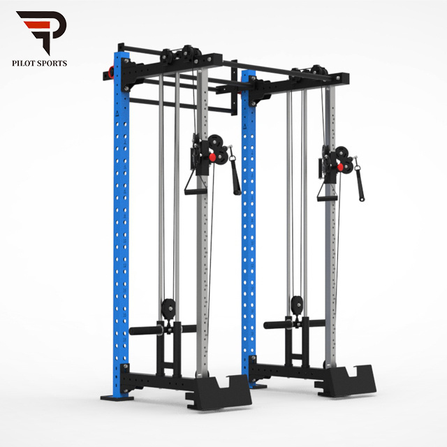 Pilot Sports Power rack squat rack gym equipment half rack with lat pull down