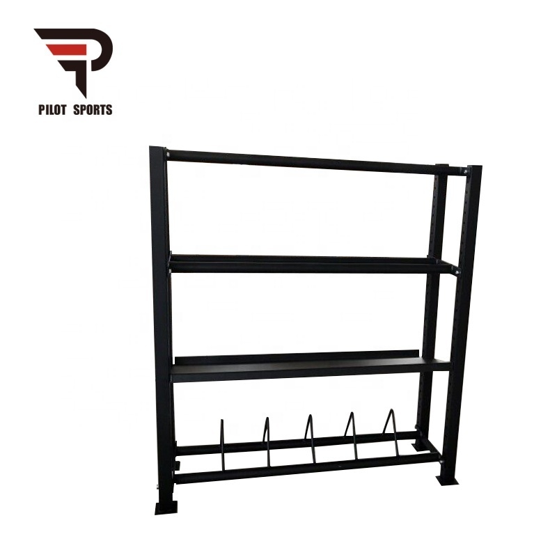 PILOT SPORTS Gym fitness equipment multi storage rack weight plate dumbbell kettlebell  wall ball slam ball rack