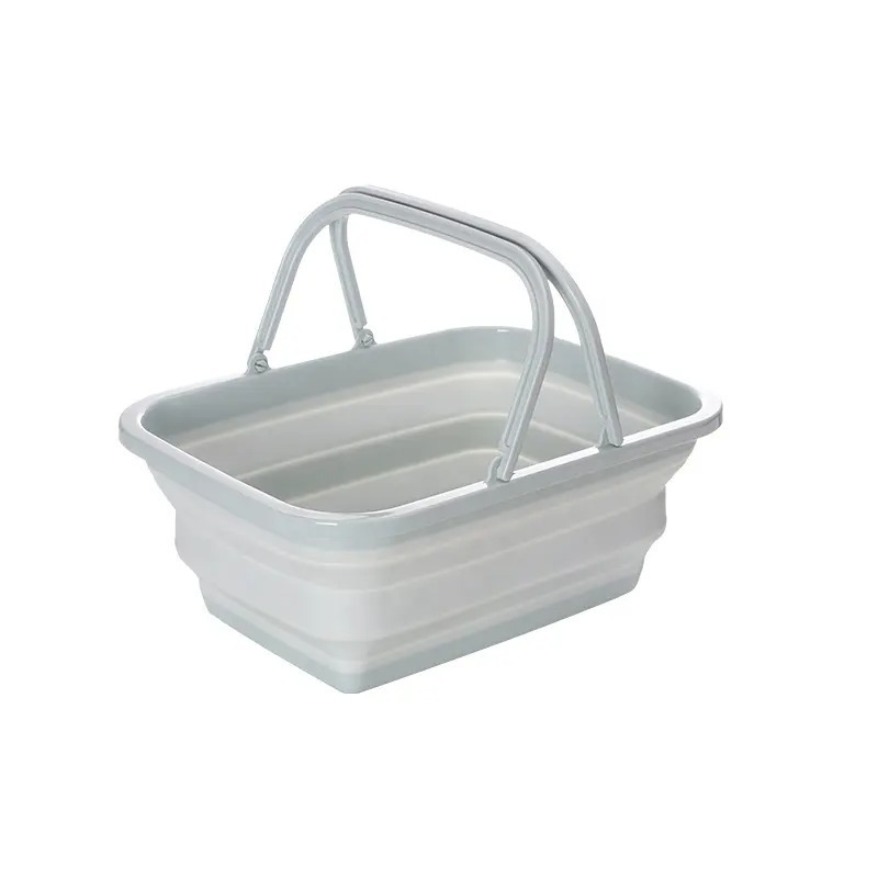 shopping collapsible crate folding plastic fruit and vegetable storage basket with handle