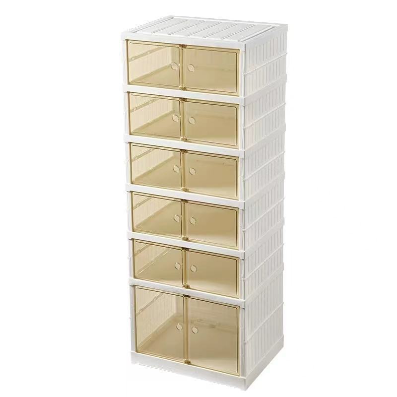 Installation Free Shoe Rack Cabinet Plastic Folding Durable Shoe Rack Storage Organizer 6 Tiers Collapsible Shoe Rack