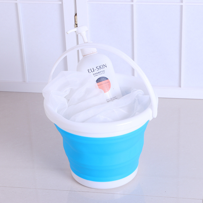 Household Laundry Bucket Large Capacity Travel Bucket Folding Portable Mop Plastic Bucket