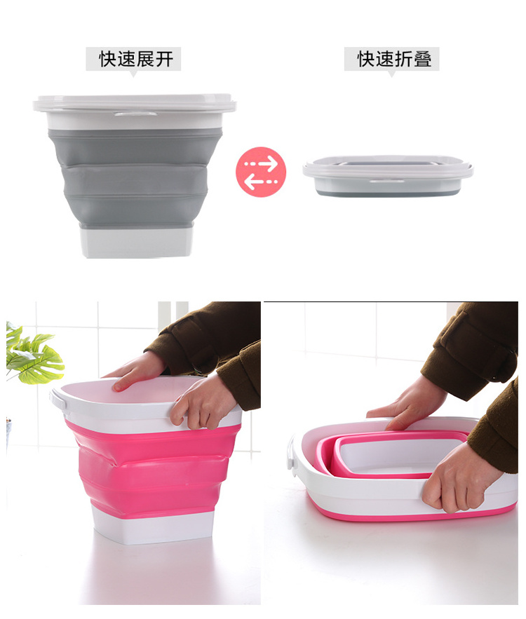 Water Container Space Saving Bucket Collapsible Bucket Square Circle Portable Folding BUCKETS Applicable for Retractable Folding