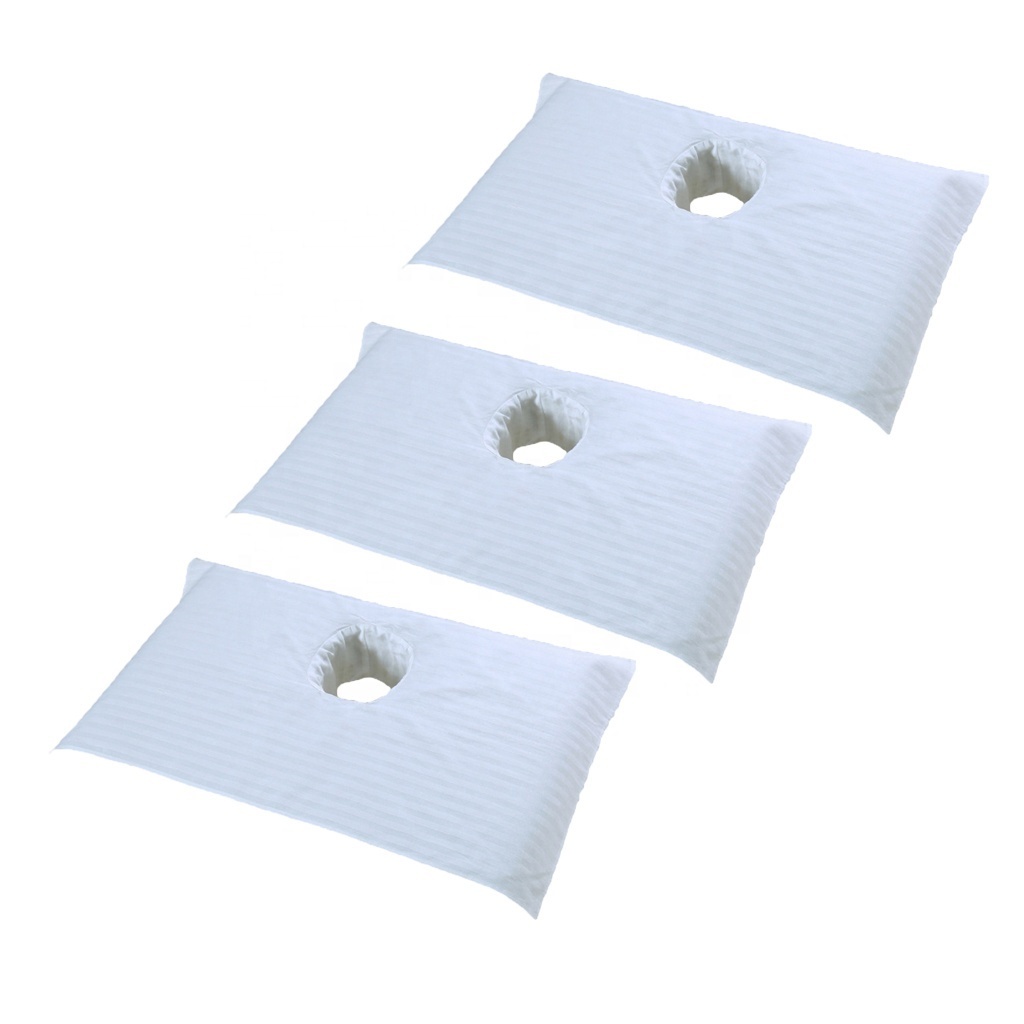 Wholesale Massage Fabric Fitted Breathing Space Cover Face Hole Spa Bed Massage Table Sheet Face Cushion Cover