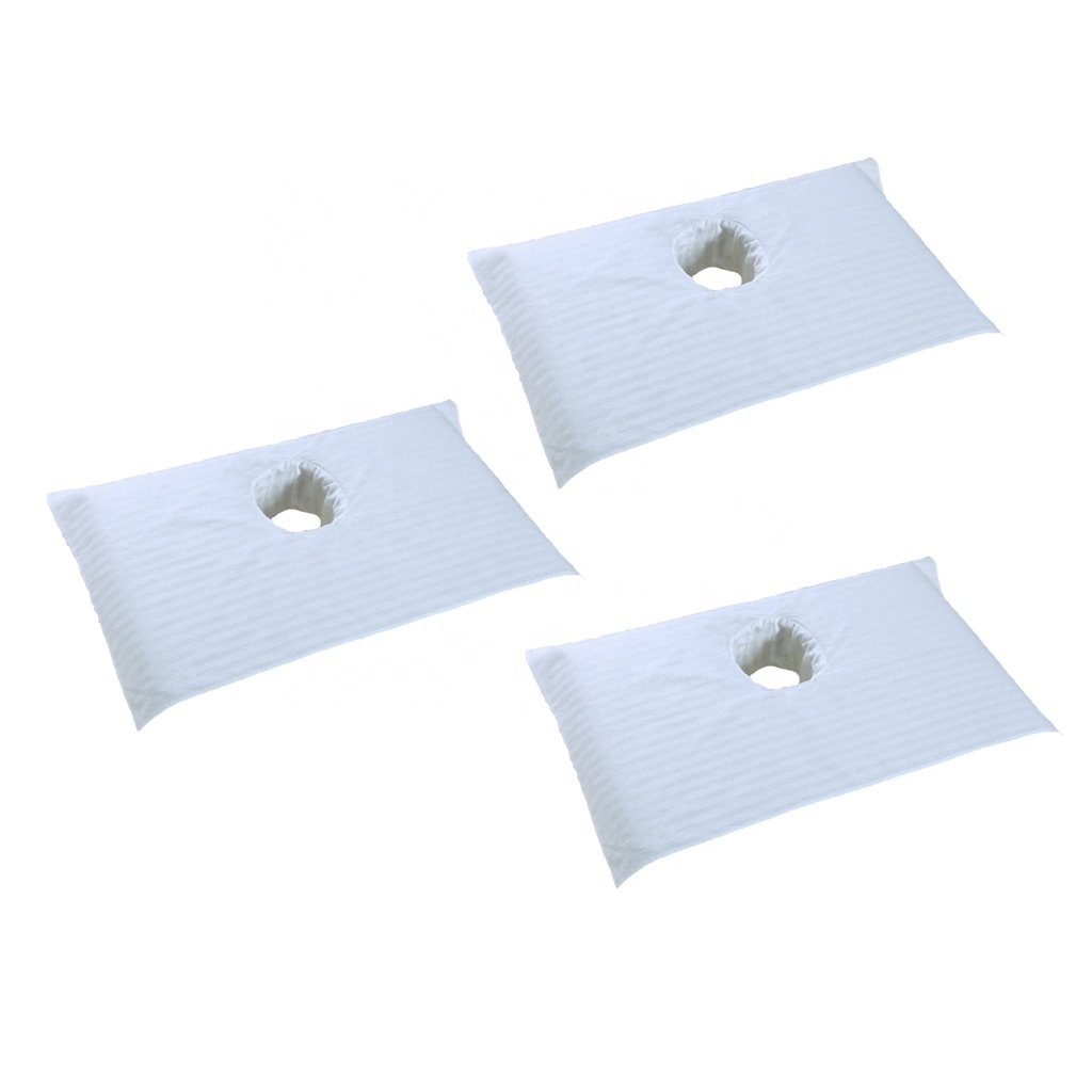 Wholesale Massage Fabric Fitted Breathing Space Cover Face Hole Spa Bed Massage Table Sheet Face Cushion Cover