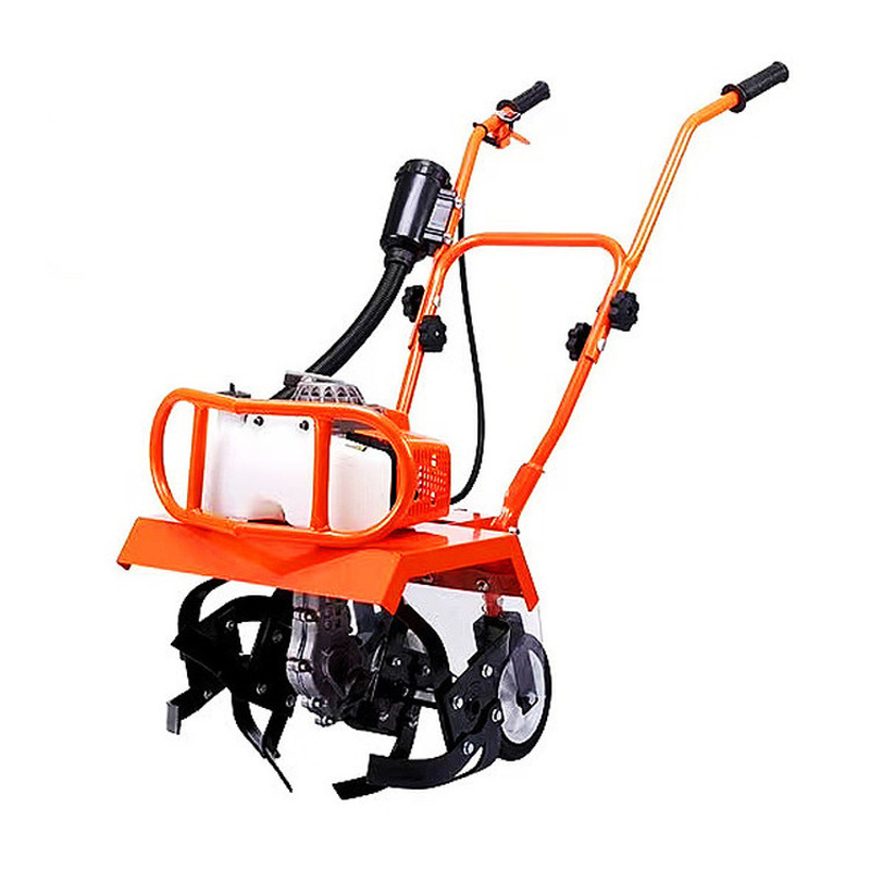 Manual Field Weeding Ditching Machine Gasoline Orchard Soil Microcultivator Agricultural Gasoline Brake Tiller