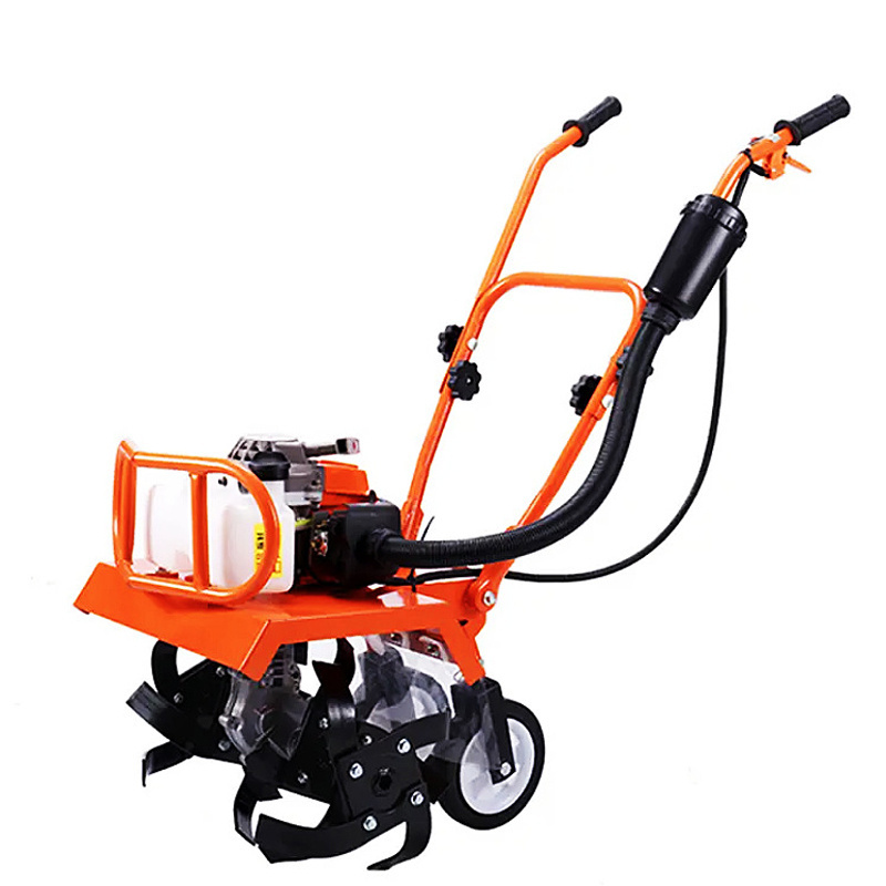 Manual Field Weeding Ditching Machine Gasoline Orchard Soil Microcultivator Agricultural Gasoline Brake Tiller