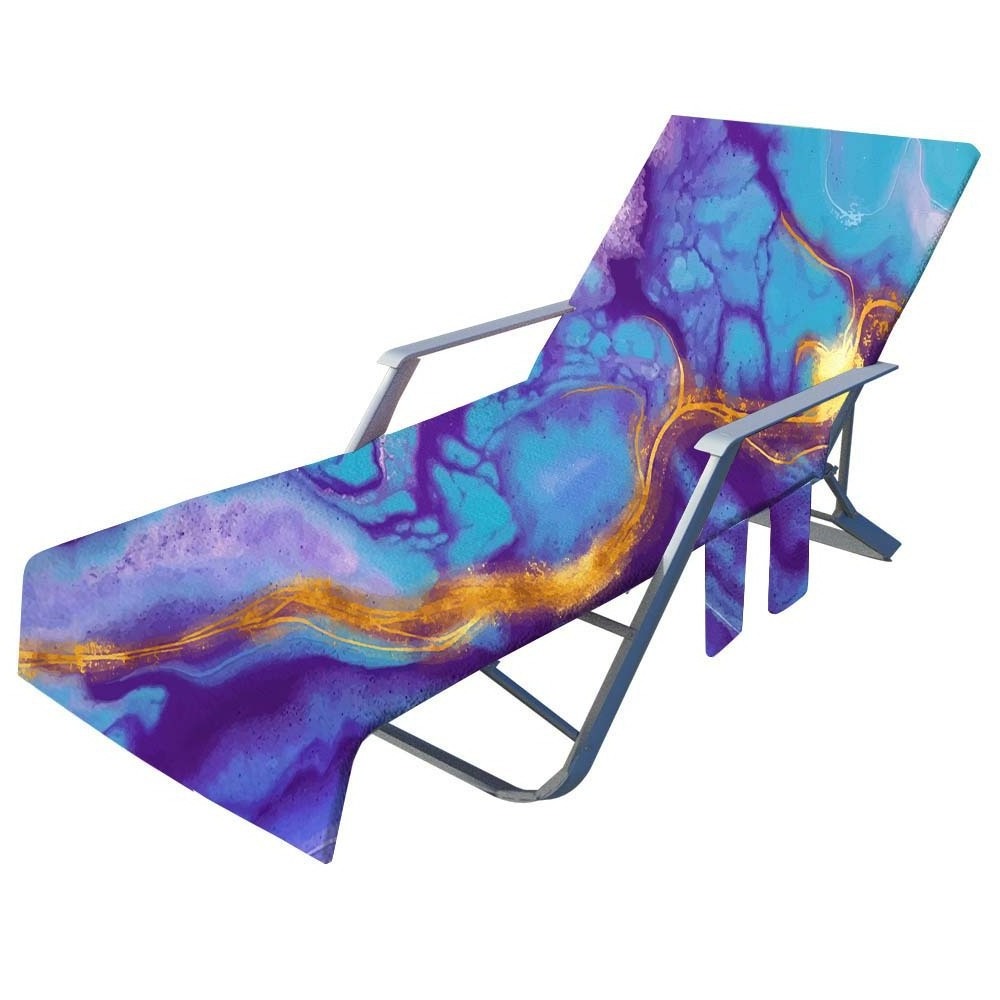 Hot sale Marbling pattern lounge chair daybed seat cushion covers beach chair cover