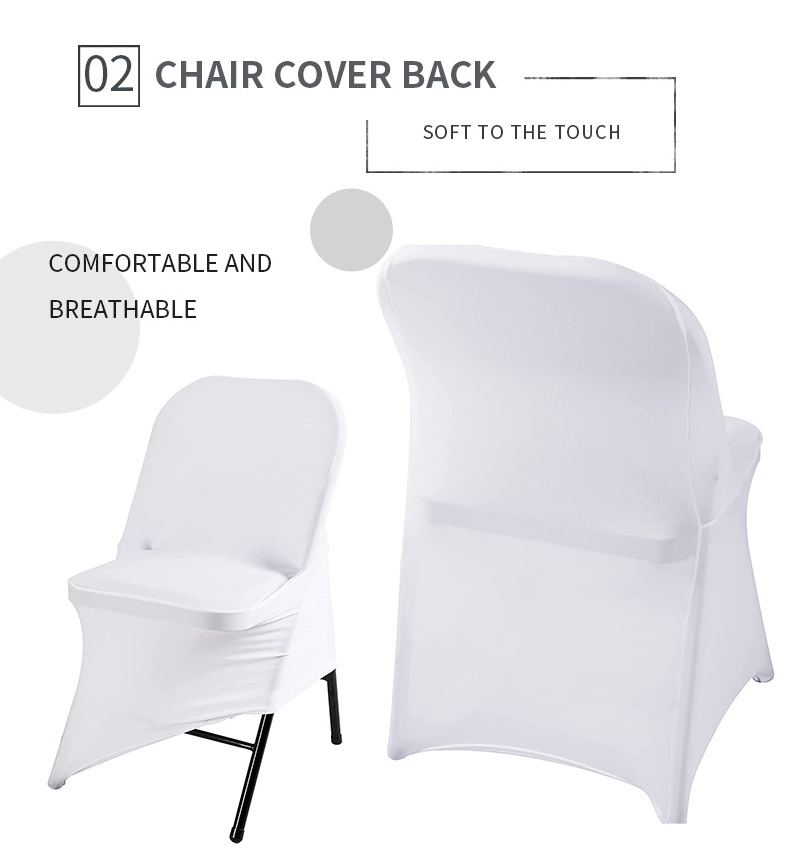 Reador wholesale stretch party banquet chair slipcovers white wedding spandex folding chair cover