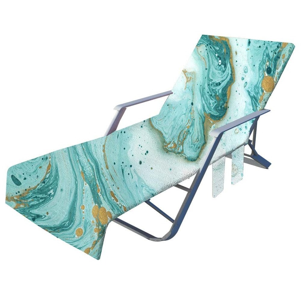 Hot sale Marbling pattern lounge chair daybed seat cushion covers beach chair cover