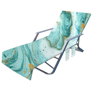 Hot sale Marbling pattern lounge chair daybed seat cushion covers beach chair cover