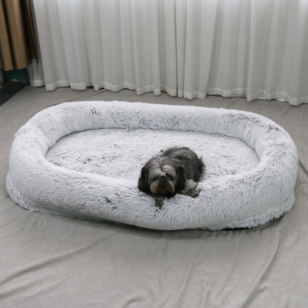 Factory Wholesale Popular Long Plush Human Dog Bed for Humans Jumbo Soft Luxury Human Dog Bed