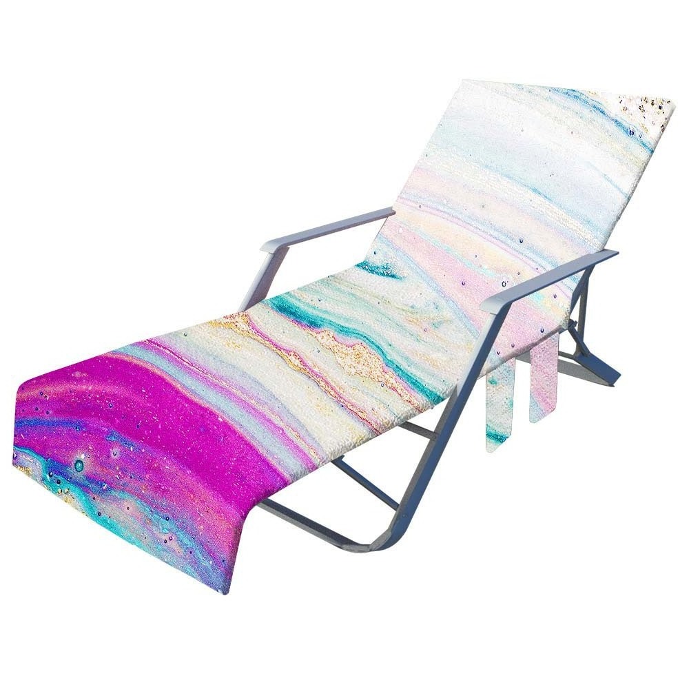 Hot sale Marbling pattern lounge chair daybed seat cushion covers beach chair cover