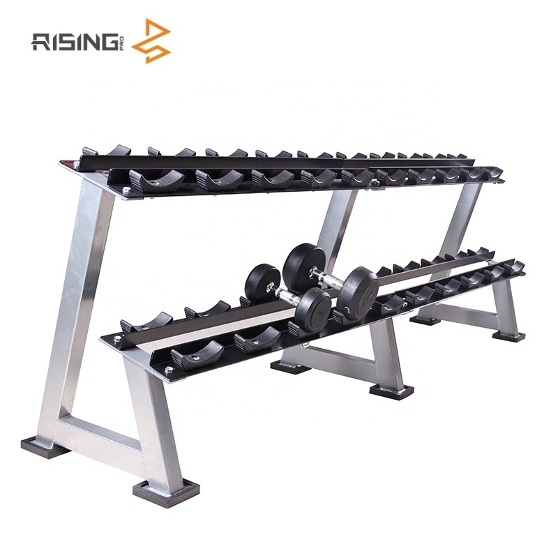 Rising commercial gym equipment hex barbell dumbbell storage rack gym dumbbell set dumbbells set with rack