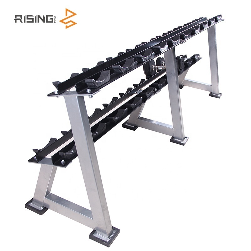 Rising commercial gym equipment hex barbell dumbbell storage rack gym dumbbell set dumbbells set with rack