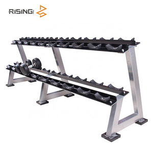 Rising commercial gym equipment hex barbell dumbbell storage rack gym dumbbell set dumbbells set with rack