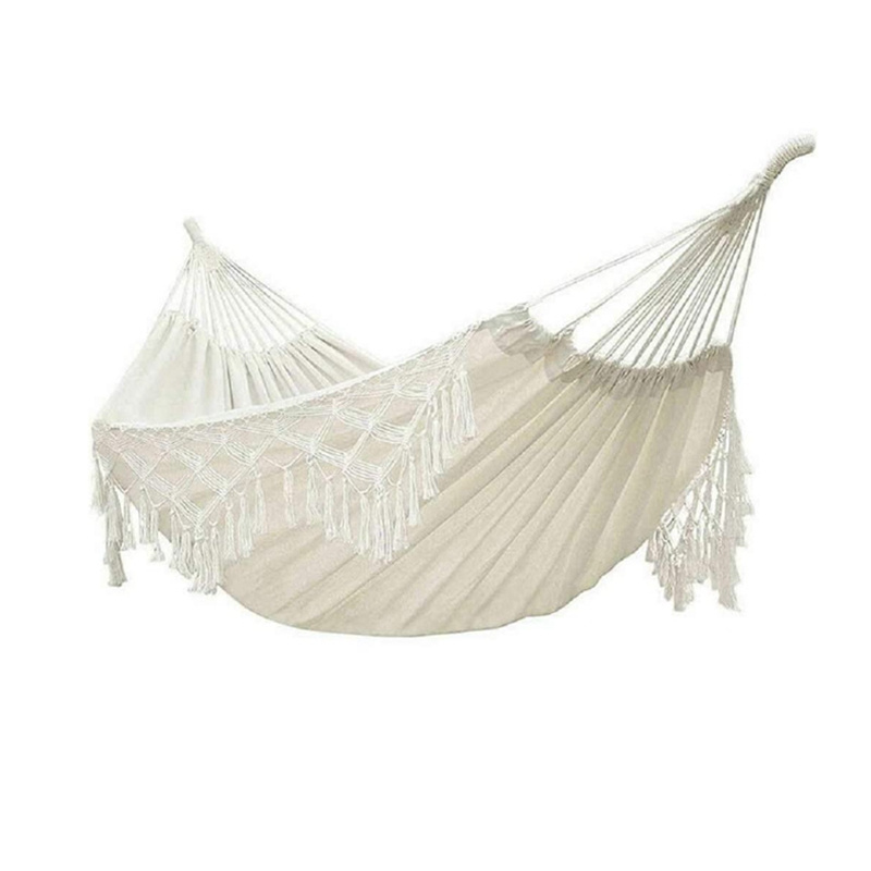 Large Boho Double Deluxe Rope Macrame Garden Swing Hanging Bed  Hammock with Carry Bag for Outdoor