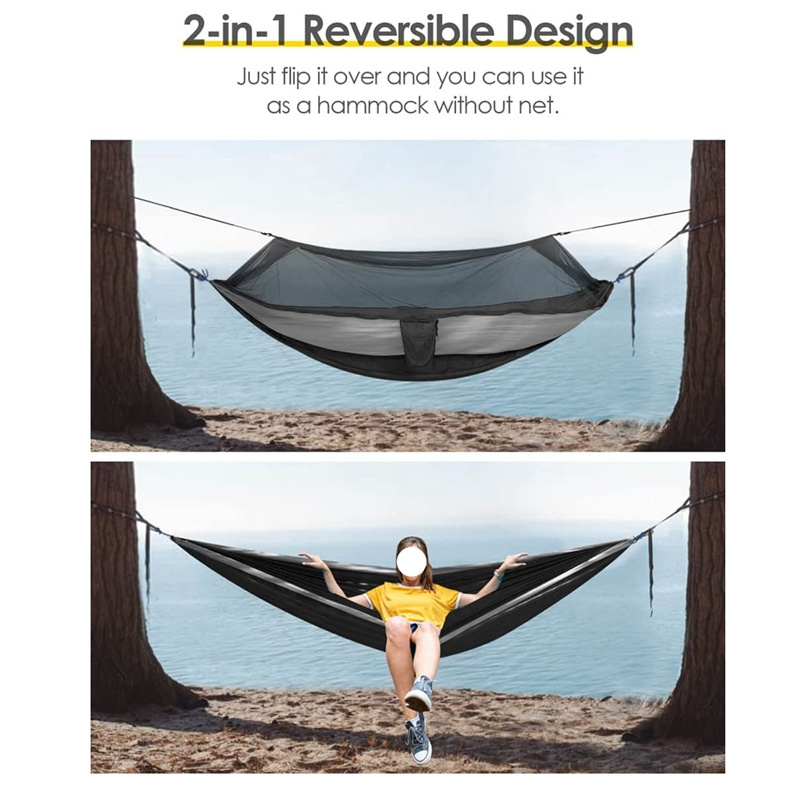 2021 Portable Lightweight Nylon Hammock Tent with Mosquito Net Outdoor Travel Backpacking Camping