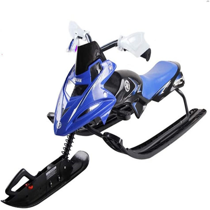 Snow Racer Sled Kids Adult Unpowered Ski Car Snowmobile Skater Sleigh Downhill Steerable Sled Ski Motorcycle with Brake