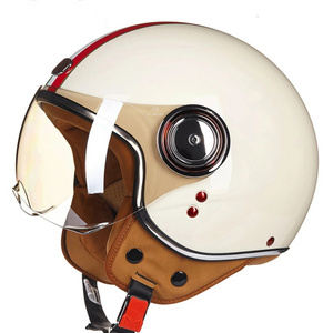 Motorcycle helmet 3/4 Open Face Vintage Men Retro Moto open face helmets Summer Scooter Riding electric scooter helmet