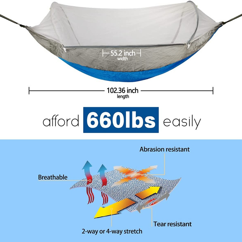 Lightweight Parachute Nylon Portable Camping  Mosquito Net Bed Hammock Tent for Hiking