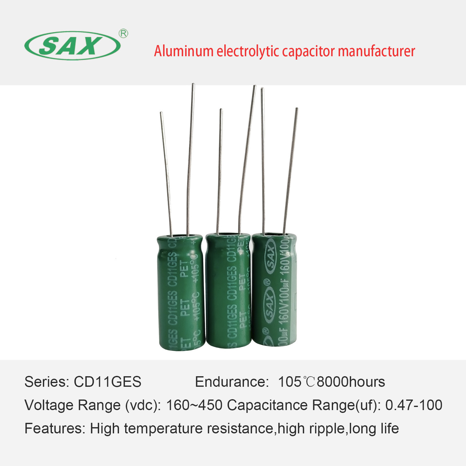 SAX Factory Supply display capacitors racks led lightbulbs machines dryers medicine  aluminum electrolytic capacitors 100uf 160v