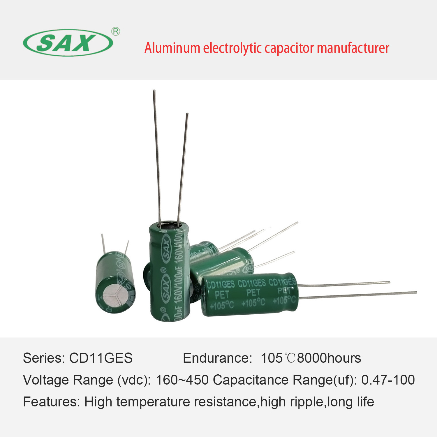 SAX Factory Supply display capacitors racks led lightbulbs machines dryers medicine  aluminum electrolytic capacitors 100uf 160v