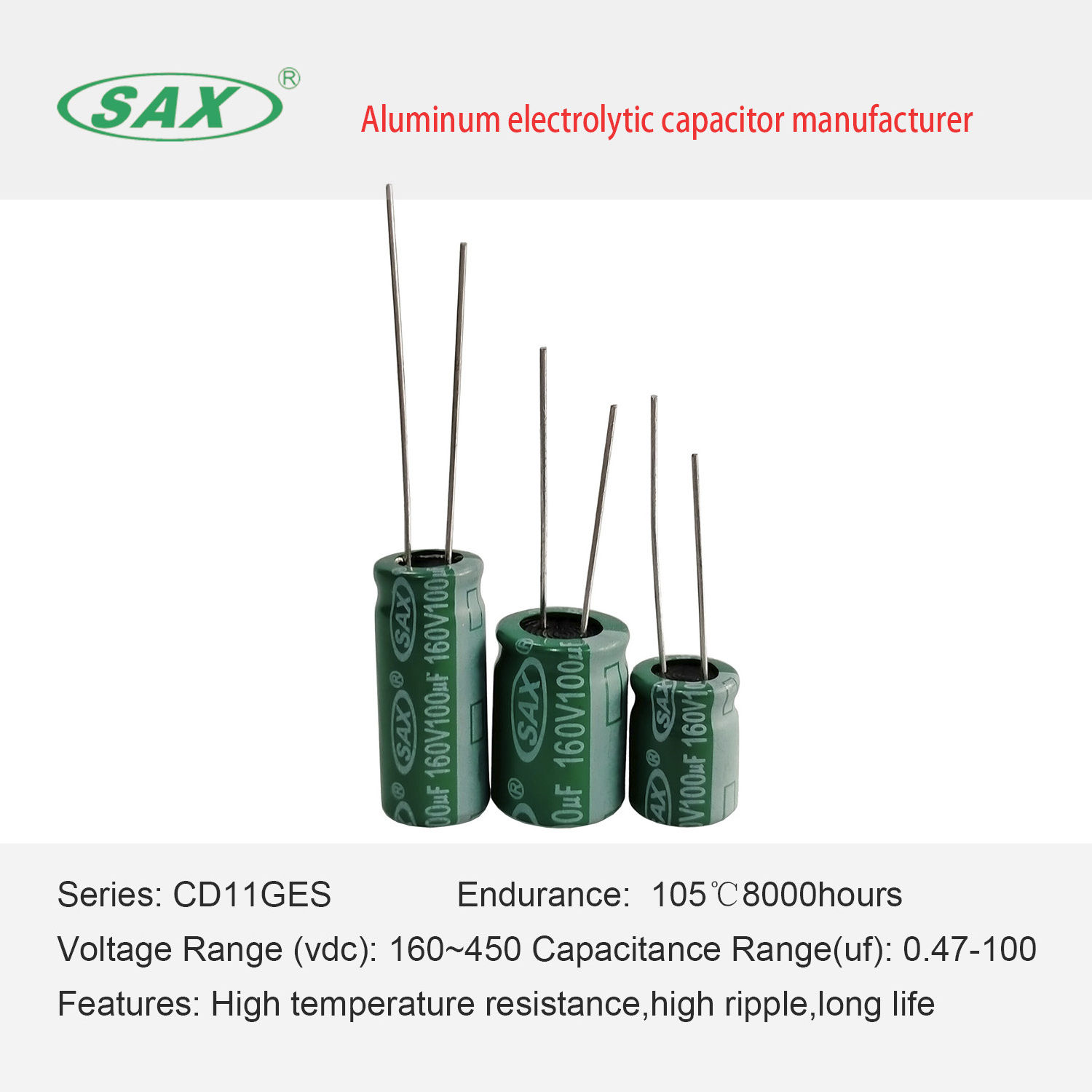 SAX Factory Supply display capacitors racks led lightbulbs machines dryers medicine  aluminum electrolytic capacitors 100uf 160v