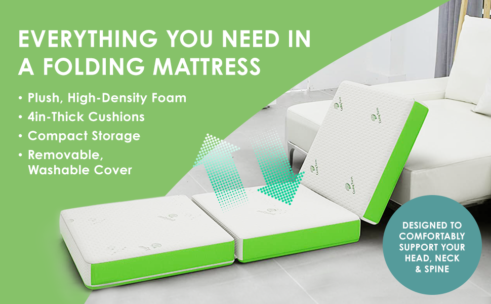 High Quality 4 Inch Memory Foam Floor Mattress Twin Foldable Portable Bed Camping Travel Bed Mattress Topper