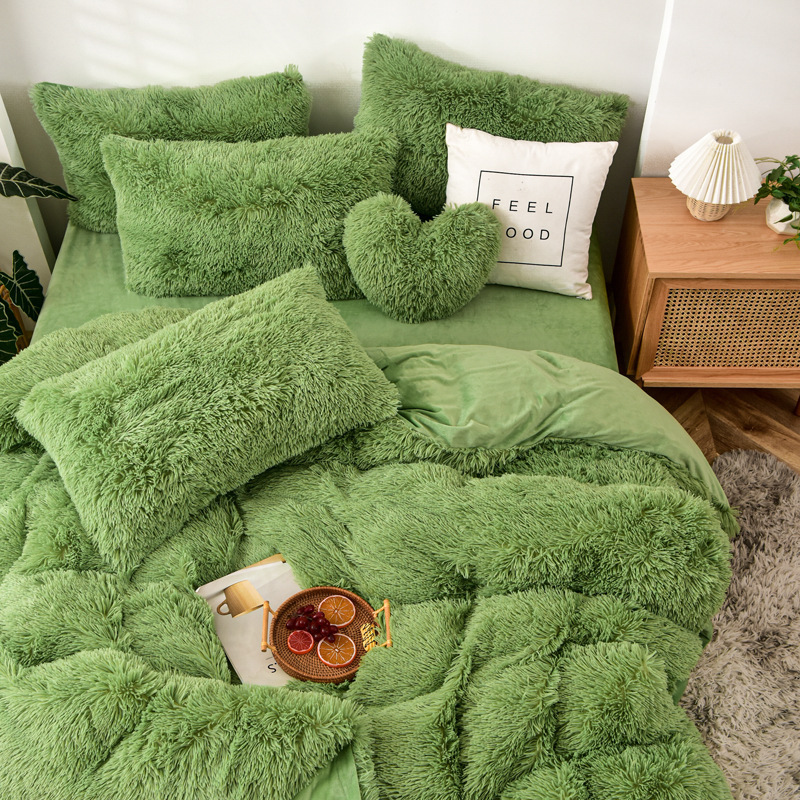 Ultra Soft Duvet Cover Sets Shaggy Plush Winter Duvet Cover Faux Fur Bedding Luxury Wholesale Winter Plush Fluffy Bedding Set