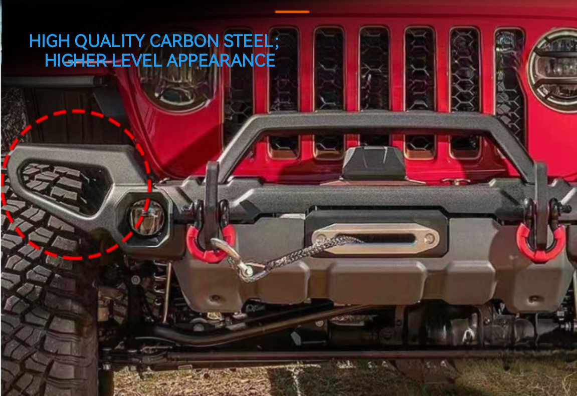 15pcs set Steel Rough Country Full Width Front Trail Winch Bumper for jeep wrangler JK JL  gladiator JT