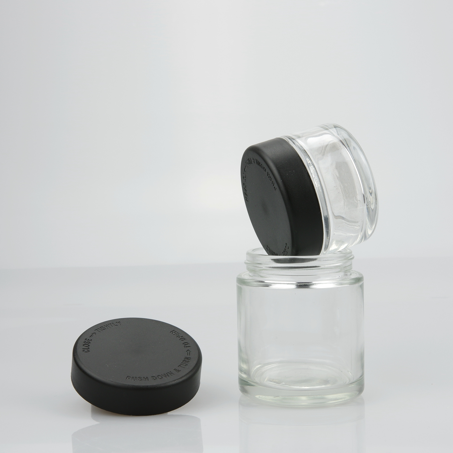 High Quality 1 oz 2 oz 3 oz 4 oz glass jar with child proof cap for packaging and glass dropper bottles