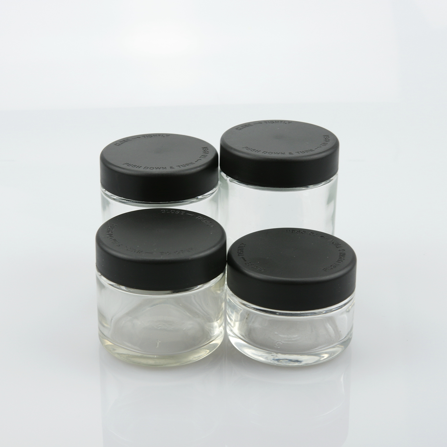 High Quality 1 oz 2 oz 3 oz 4 oz glass jar with child proof cap for packaging and glass dropper bottles