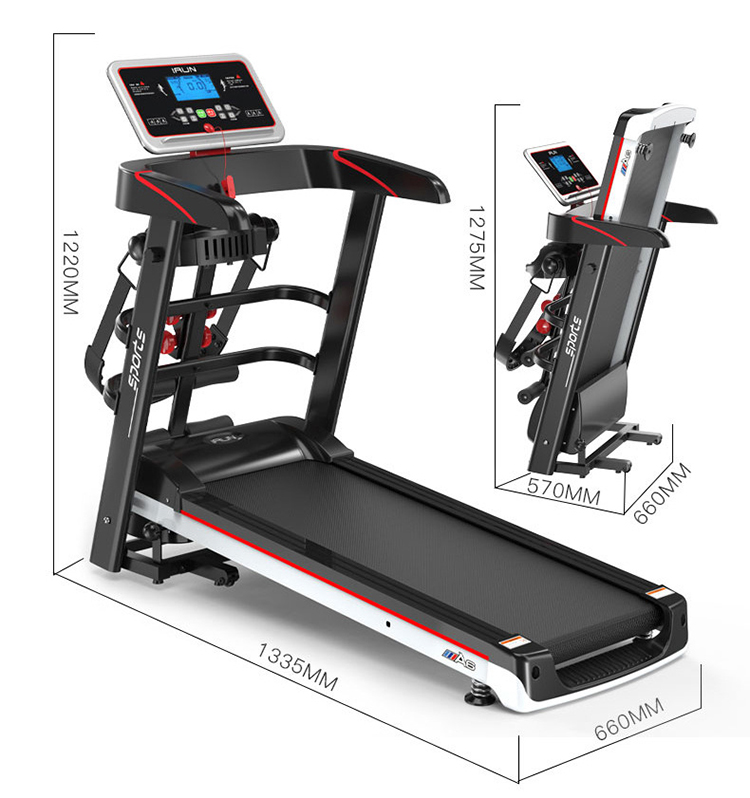 Professional Sport Gym Running Machine Speed Fitness Automatic Small Exercise Light Commercial Ac Motor Folding Treadmill 7hp