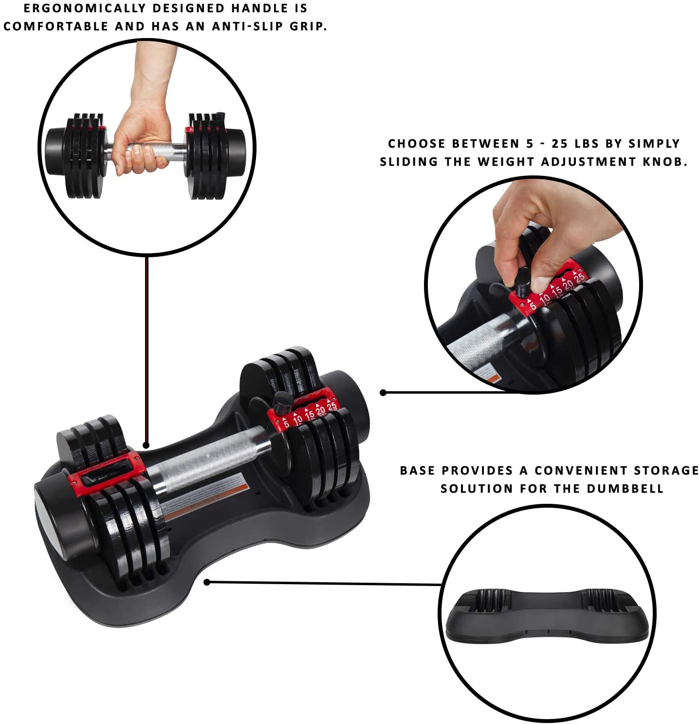 Weight Lifting Smart Dumbbell Easy Adjustable 5lb 10lb 15lb 20lb 25lb 12kgs adjustable Dumbbell Light Weight Space Saving