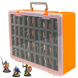 SN03R Dual-layer Miniature Figurine Suitcase Storage Organizer Carrying Case