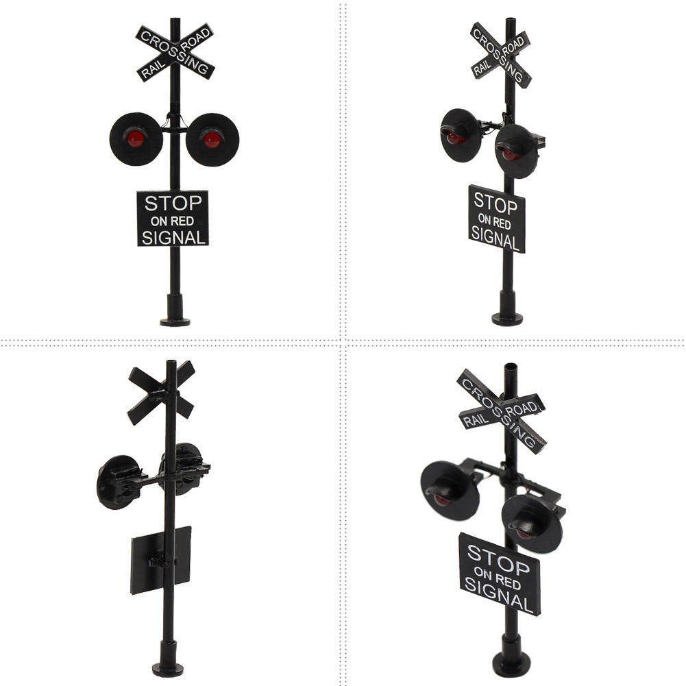 JTD877R Model Train Railway HO Scale 1:87 Railroad Crossing Signals Lights LED Head Model Traffic Signal Lights