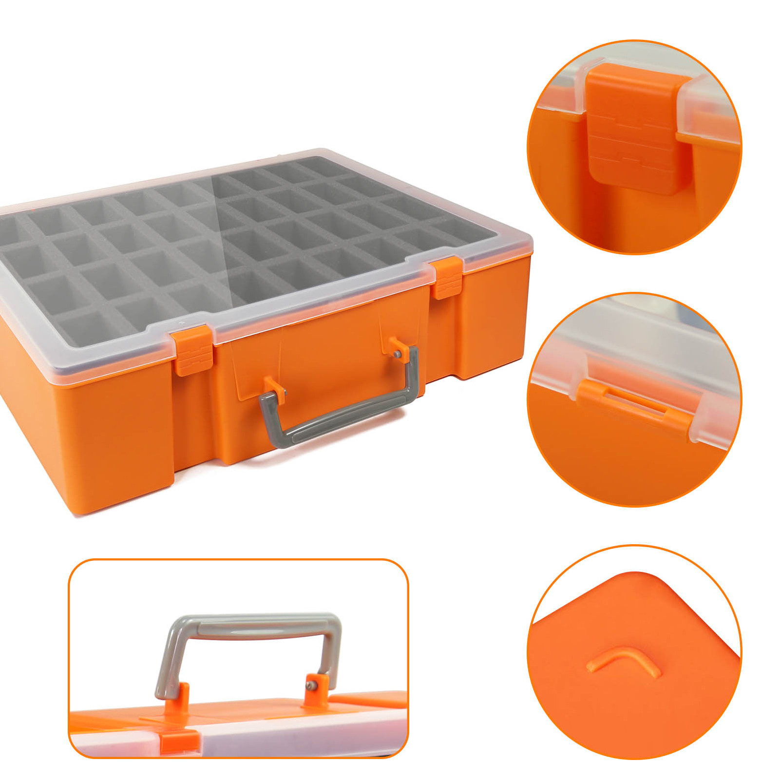 SN03R Dual-layer Miniature Figurine Suitcase Storage Organizer Carrying Case