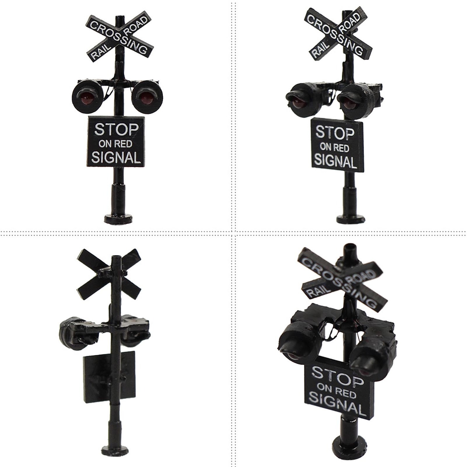 JTD1507RP Model Train N Scale 3cm 2 heads LED made + Circuit board flasher Railroad Crossing Signals 1:150 Traffic Light