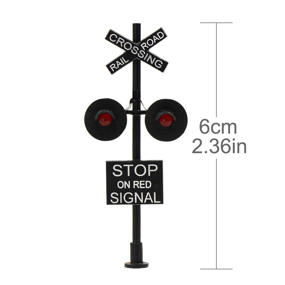 JTD877R Model Train Railway HO Scale 1:87 Railroad Crossing Signals Lights LED Head Model Traffic Signal Lights