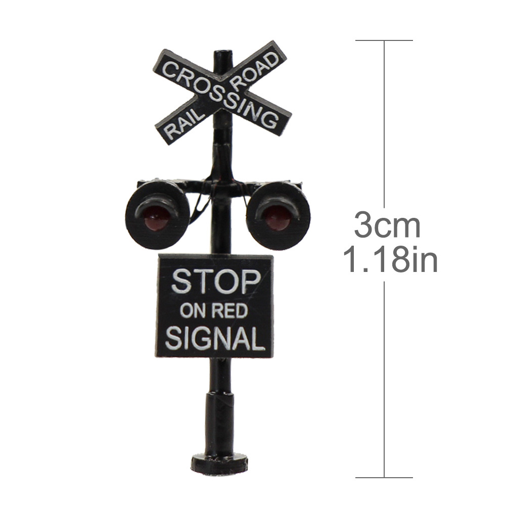 JTD1507RP Model Train N Scale 3cm 2 heads LED made + Circuit board flasher Railroad Crossing Signals 1:150 Traffic Light